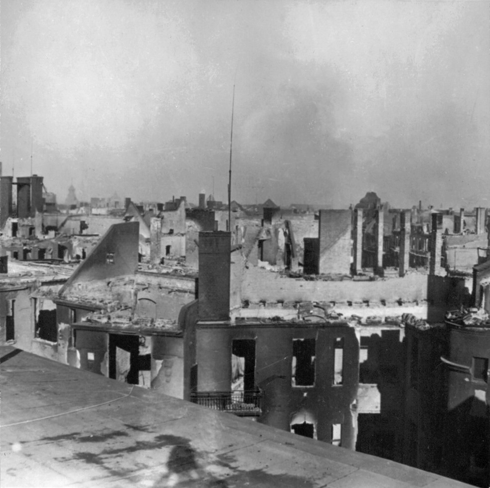 Destruction caused by bombing during World War 2 in Berlin Germany