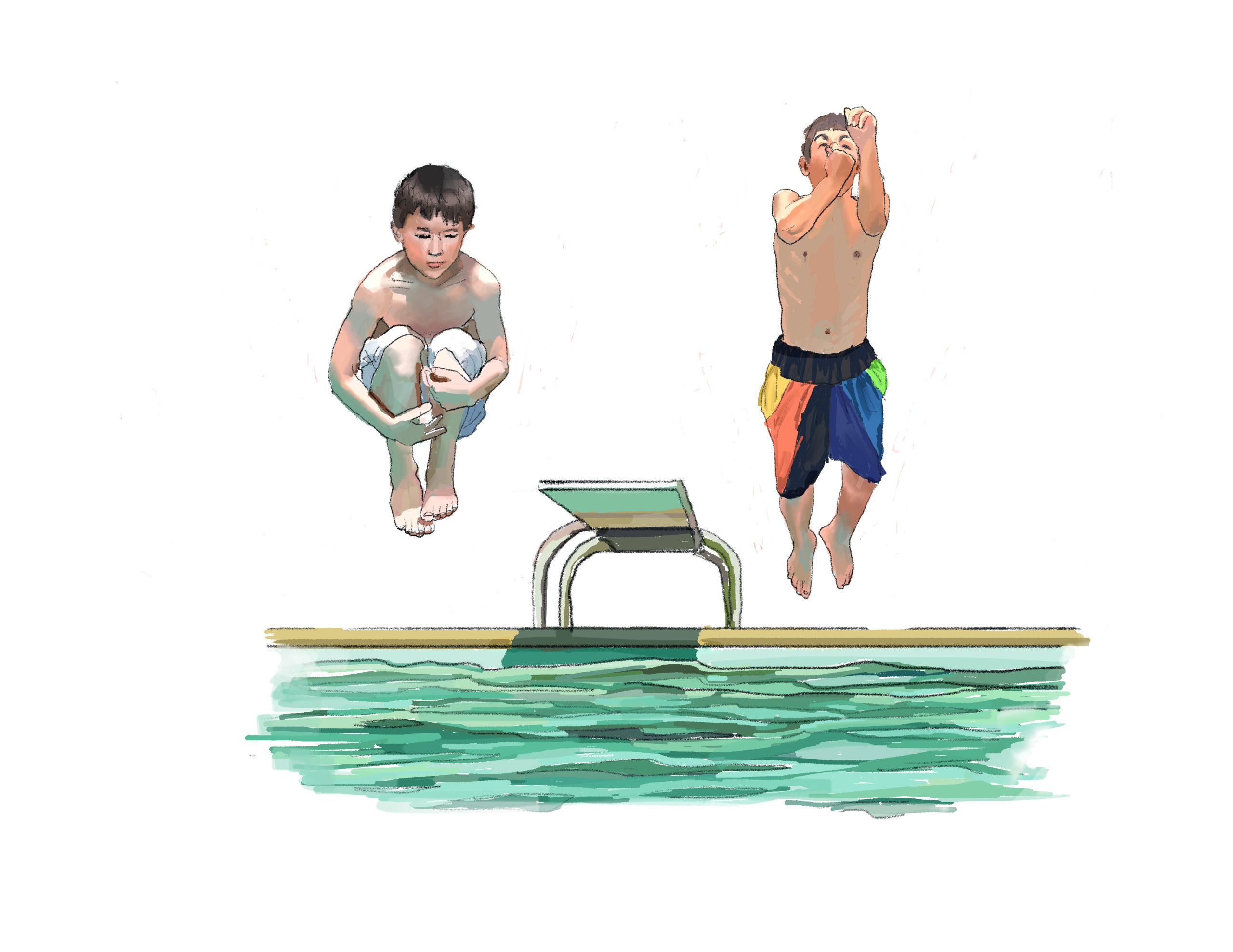 Jumping in pool2